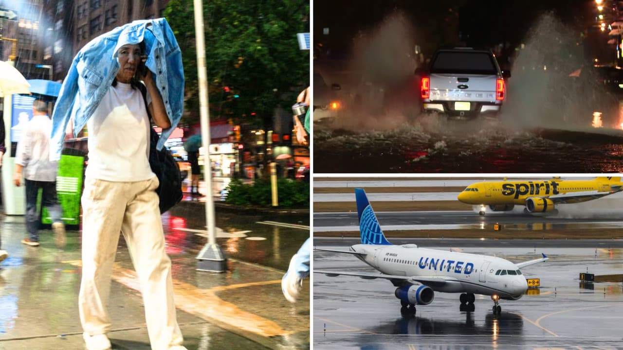 Lluvias en Nueva York dejan decenas de vuelos cancelados, inundaciones y tráfico