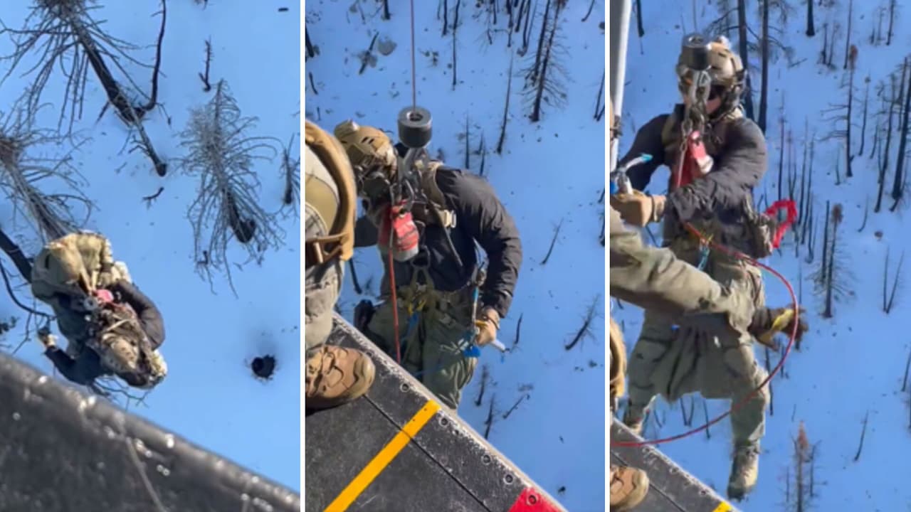En video: Así fue el rescate de un excursionista que quedó varado en el Bosque Nacional Los Ángeles 