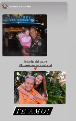 El actor de 61 años ha tenido una carrera intermitente en México, Perú, Colombia y Venezuela, la cual ha alternando con los negocios y la paternidad. Este 2021 compartió en Twitter un emotivo video en el que su hija, Andrea Santander, lo felicita por el Día del Padre.