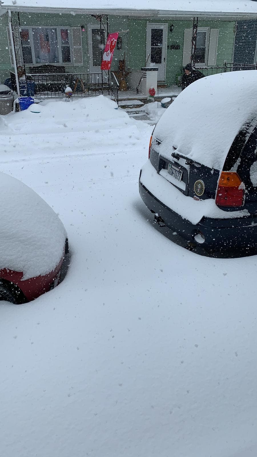 Así estaba el acumulado en el área de Northampton. La fotografía fue captada al mediodía del lunes, 1 de febrero.