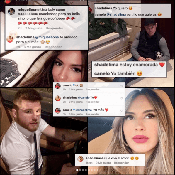 El coqueteo y cortejo no fue tan privado, pues los enamorados se pasaron poniendo comentarios en sus fotografías, halagando la belleza del otro.