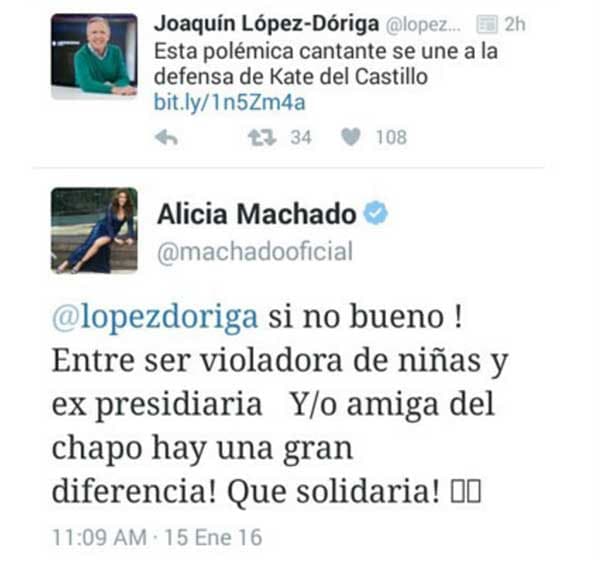 Aquí el mensaje de Alicia, que más tarde borró.