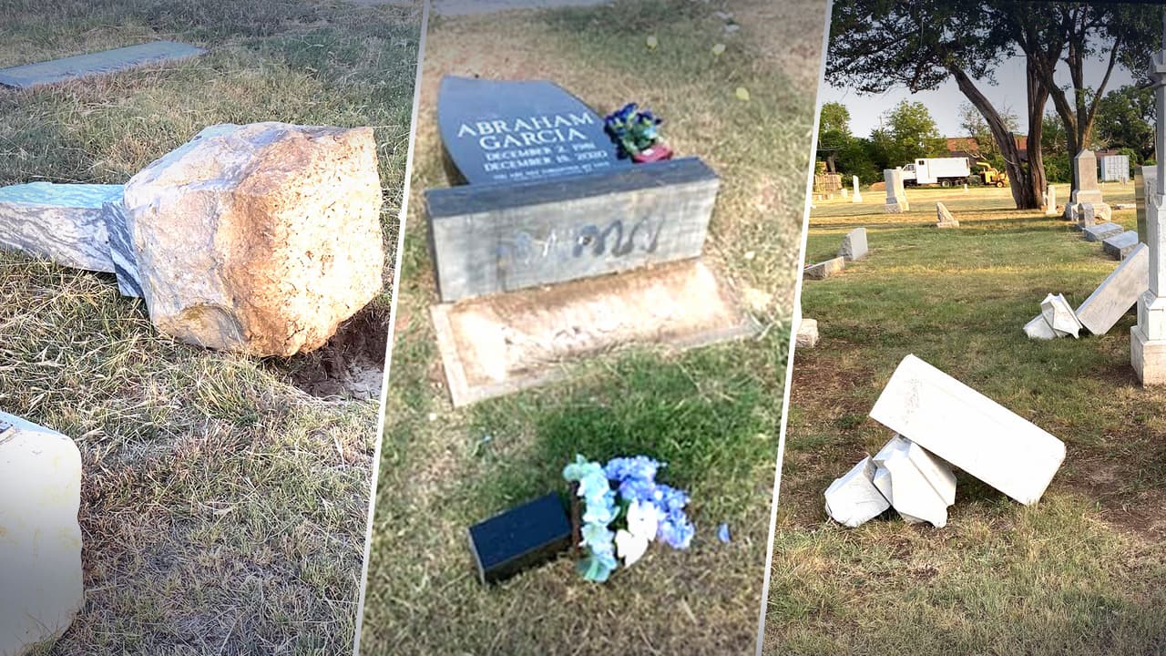 Acto de vandalismo en el cementerio de Crowley, Texas: Reportan unas 80 tumbas destruidas