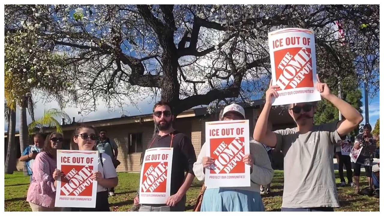 Protestan en Los Ángeles por operativos de ICE; piden a Home Depot no cooperar con la agencia