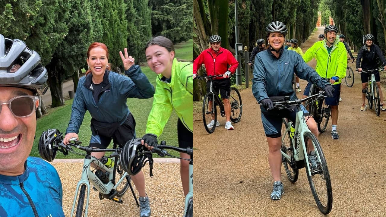 María Celeste Arrarás ha documentado en Instagram el viaje que emprendió en bici junto a su hija Lara y unos amigos por una zona de Italia.