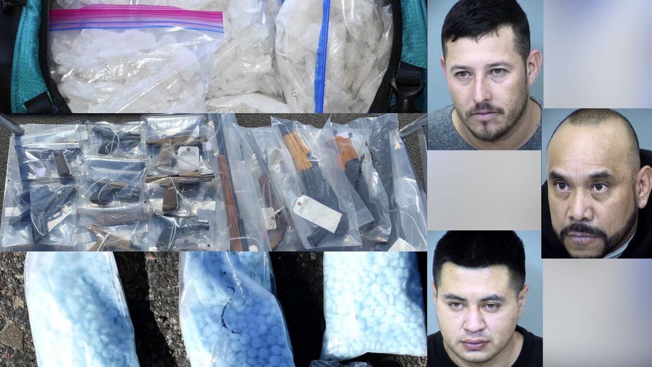 Según la Administración de Control de Drogas (DEA), tres hombres estaban distribuyendo 
<a href="https://www.univision.com/local/arizona-ktvw/decomisan-casi-700-000-en-droga-en-parada-de-trafico-en-arizona-video">metanfetamina</a> y 
<a href="https://www.univision.com/local/arizona-ktvw/centros-de-envenenamiento-de-arizona-advierten-sobre-aumento-de-sobredosis-de-fentanilo">píldoras M30</a> falsas que se sospecha que contienen 
<a href="https://www.univision.com/temas/fentanilo">fentanilo</a> del concesionario de coches ‘BSG Auto Sales’.