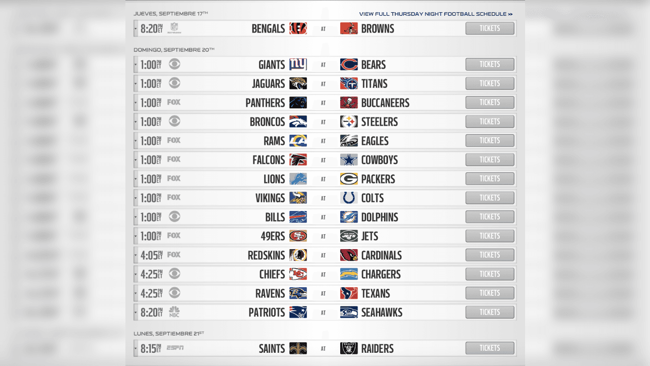 <b>SEMANA 2</b>
<br>Ravens ante Texans y Patriots en contra de Seahawks como los juegos más atractivos.