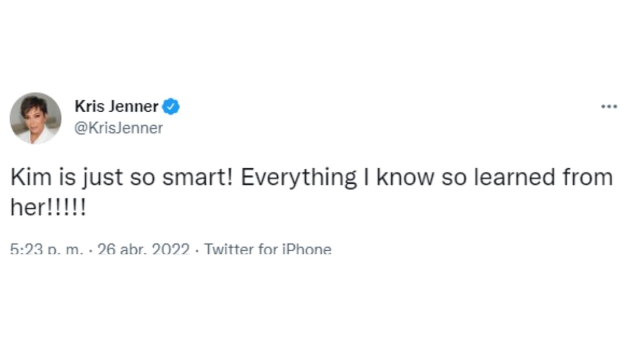 Kris Jenner escribió un tuit dedicado a su hija Kim