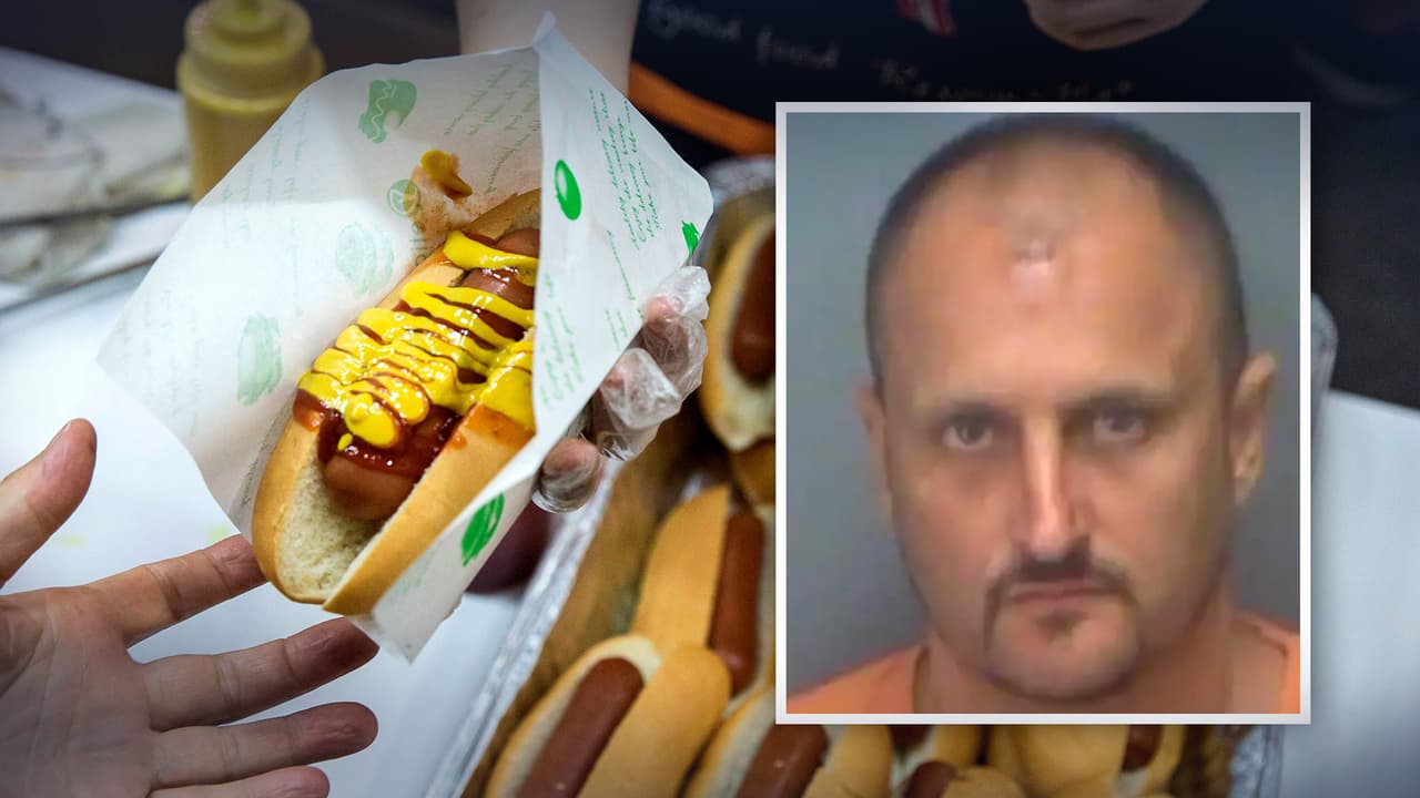 Arrestan a un hombre por lanzar un hot dog a un policía
