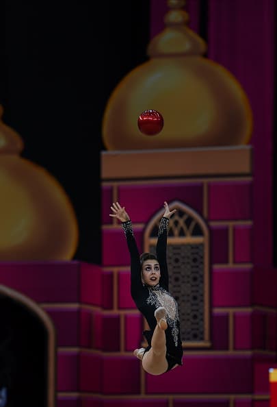 Aleksandra  Sklioutovskaya-Lopez de Puerto Rico durante el 37mo Campeonato Mundial de Gimnasia Rítmica en Baku, Azerbaiyán el 17 de Septiembre de 2019. 
<br>