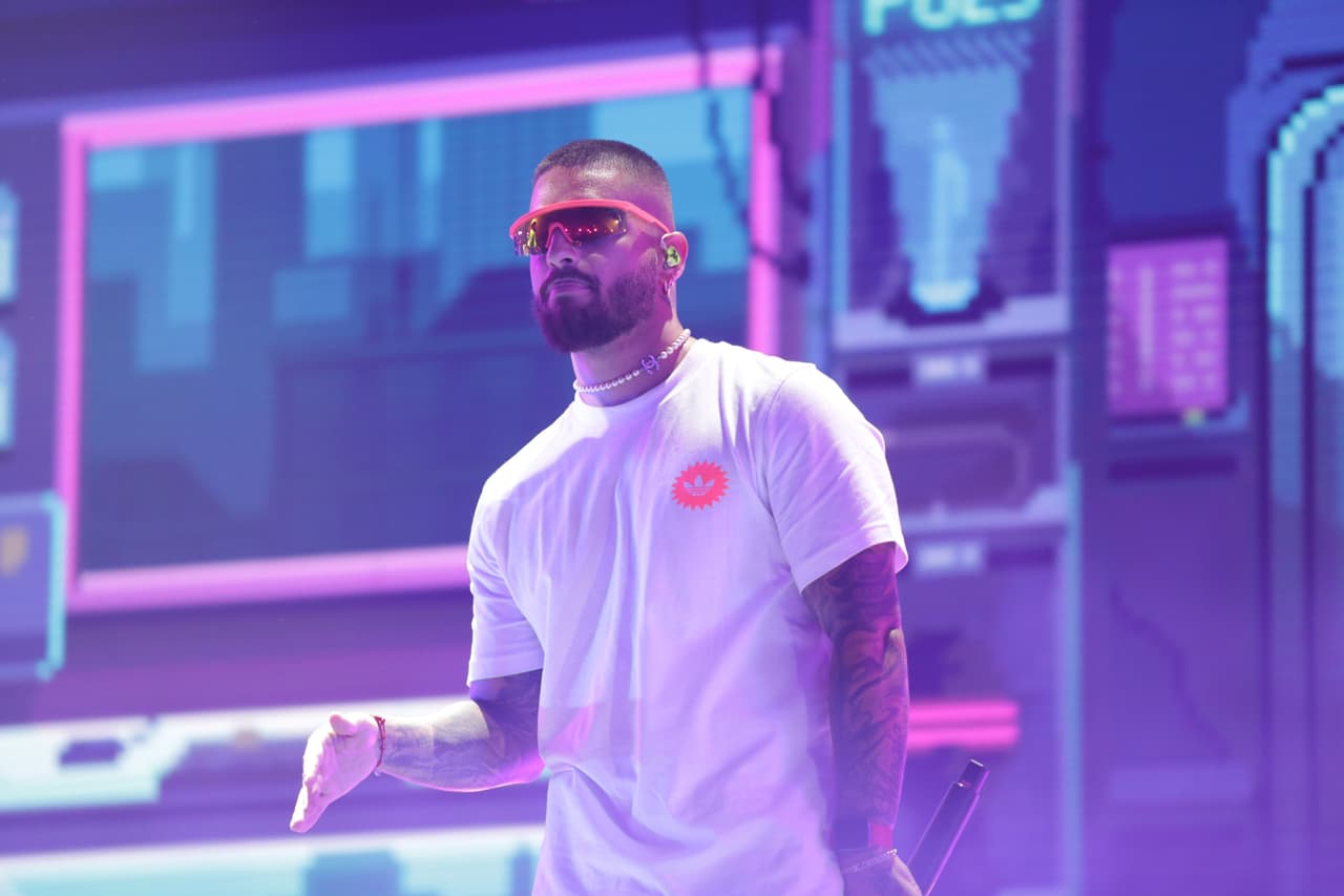 La de Maluma es una de las presentaciones que más precisión requiere. Por eso debió ensayar en múltiples ocasiones.