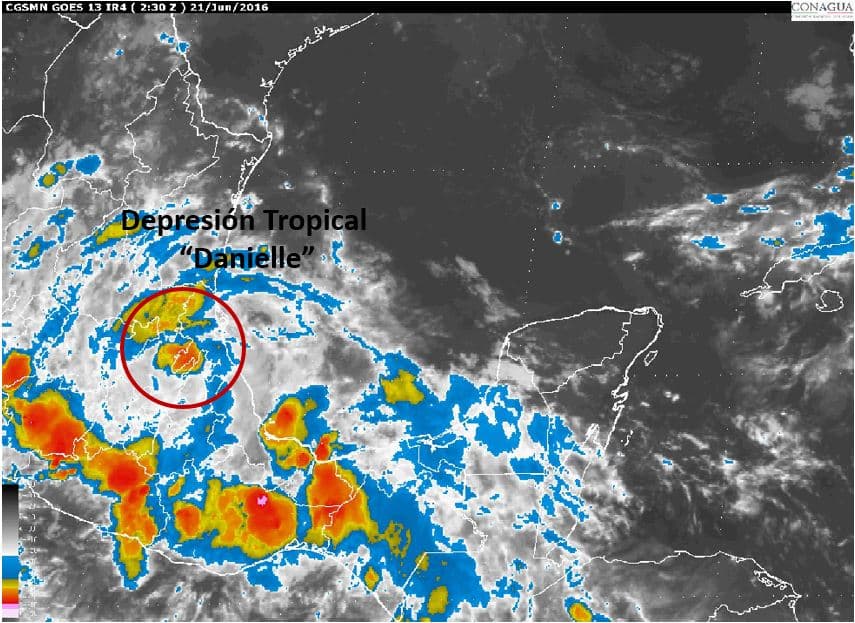 La tormenta Danielle toca tierra en la costa este de México y se degrada a depresión tropical