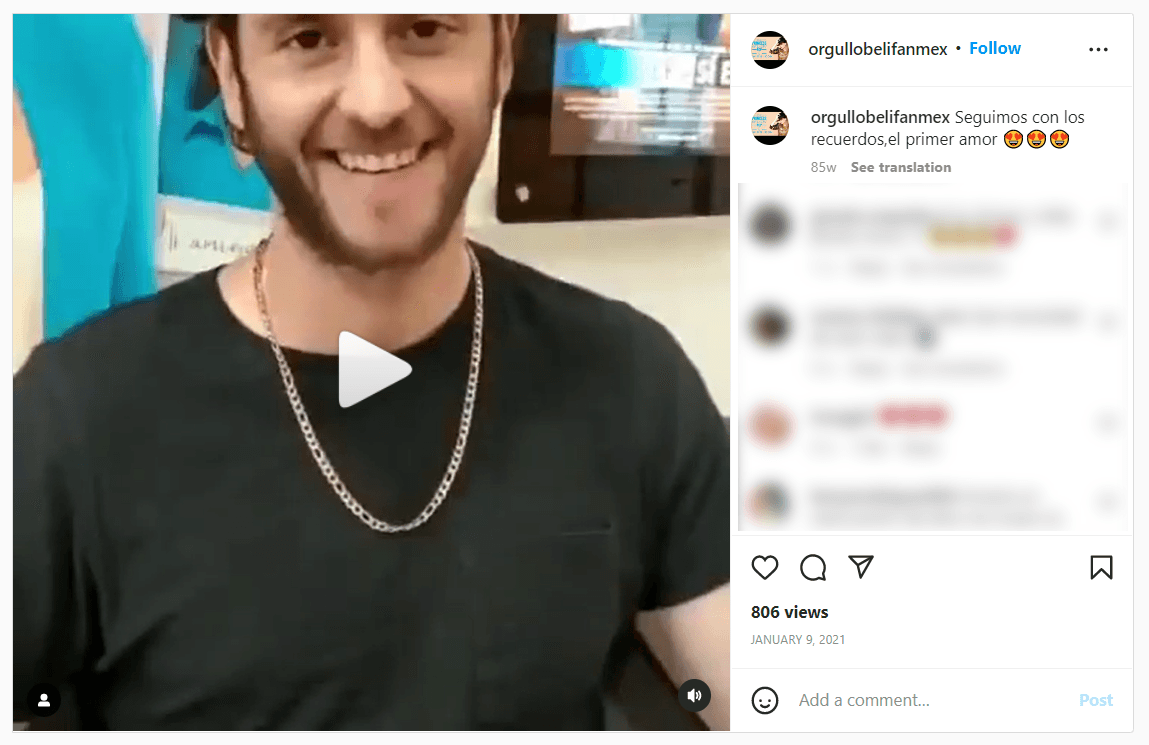 Christopher Uckermann también ha hablado de esa etapa con ilusión. En una cuenta de Instagram de fans de Belinda (@orgullobelifanmex) se encuentra un video, publicado en 2019, en el que el actor habla de su primer amor: "De mis primeros amores, relaciones bien, fue... Belinda".