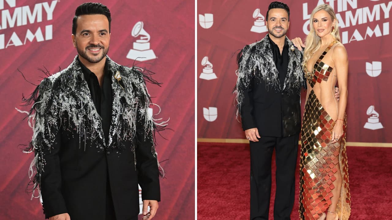 Luis Fonsi y su esposa Águeda López en los Latin GRAMMY 2024.