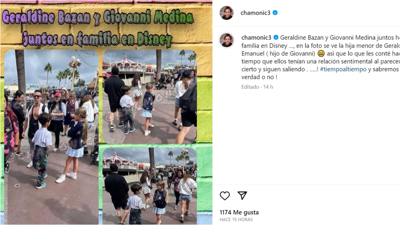 Estas son las fotos en las que aparece Giovanni Medina con su hijo junto a Alexa Miranda, la hija de Geraldine Bazán, quien podría ser la mujer que aparece a la derecha con gorra, blusa blanca y short de mezclilla.