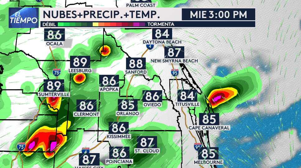 Este sistema se quedará estacionario en la Florida Central hasta el sábado, por eso estaremos con un 80% de precipitación los próximos tres días.