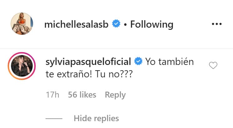 Tras ver la foto, la primera actriz le dejó un reclamo en los comentarios luego de que su nieta no la mencionó: 
<b>"Yo también te extraño, ¿tú no?". </b>
<br>