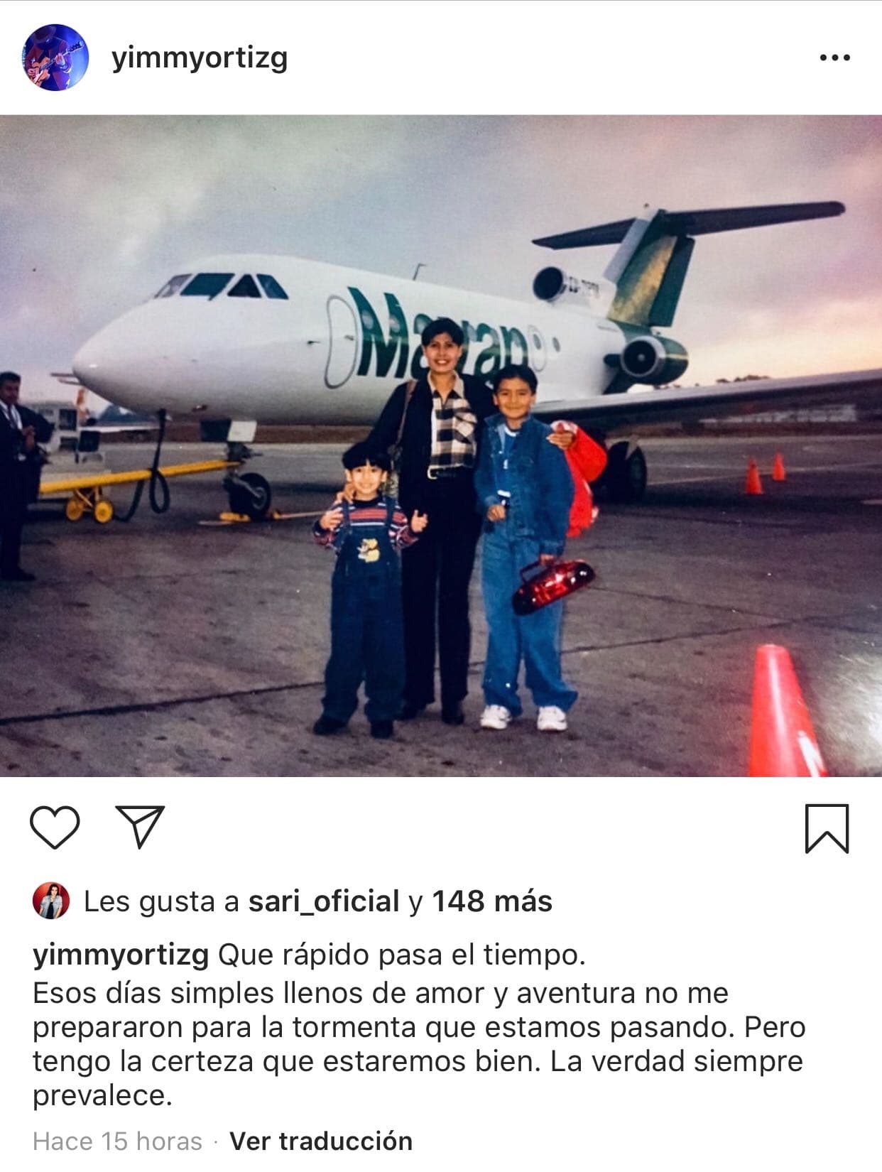 Su esposo, quien en su perfil de Instagram se describe como músico, actor y activista, publicó esta imagen en la que aparece de niño con su familia. La foto la acompañó con un mensaje.