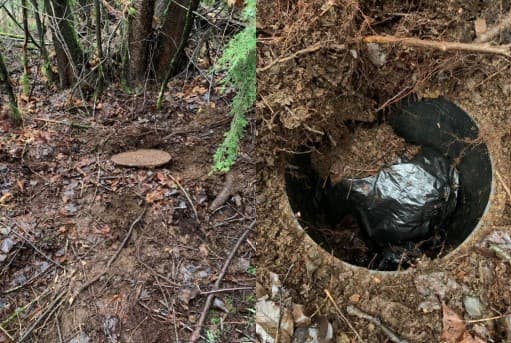 Bajo una tabla de madera los policías encontraron droga.