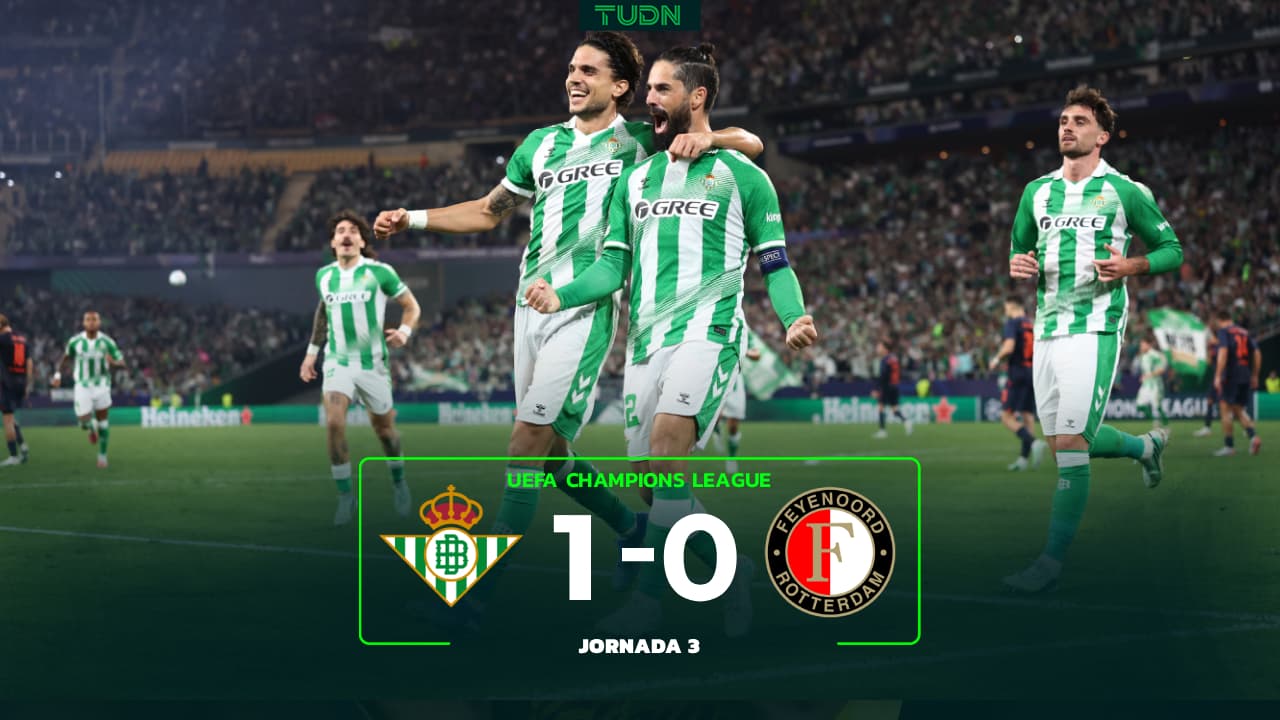 Betis vence a Feyenoord y suma paso perfecto en la Champions League
