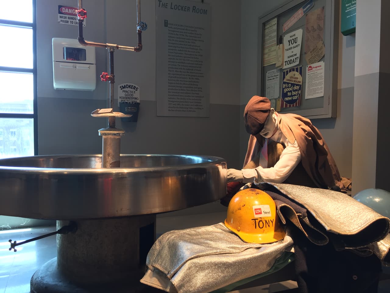 Trabajadores del acero en el Youngstown Historical Center of Industry and Labor (Centro Histórico de Youngstown para la Industria y el Trabajo)
