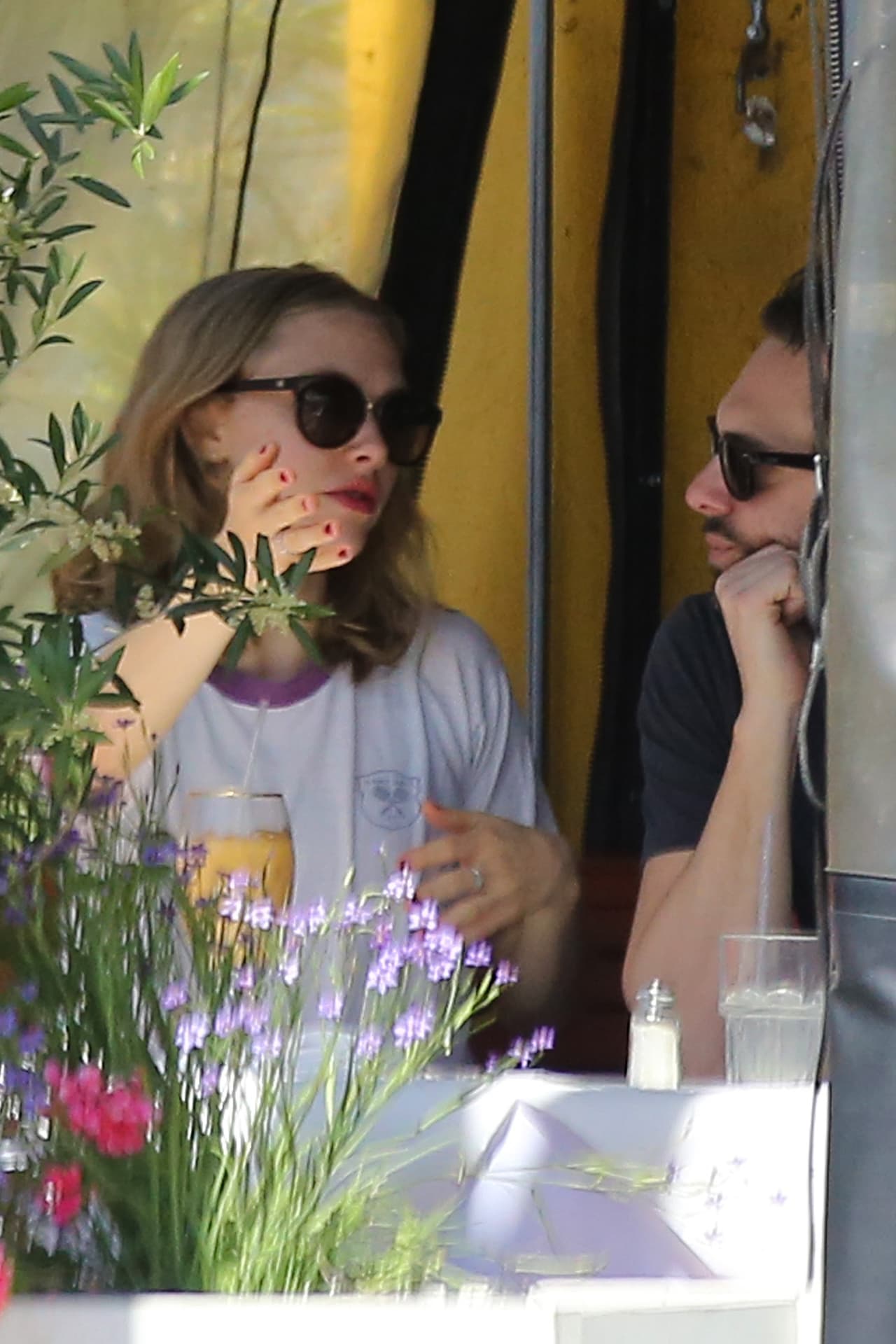 Amanda Seyfried y su nueva pareja salieron a comer.
