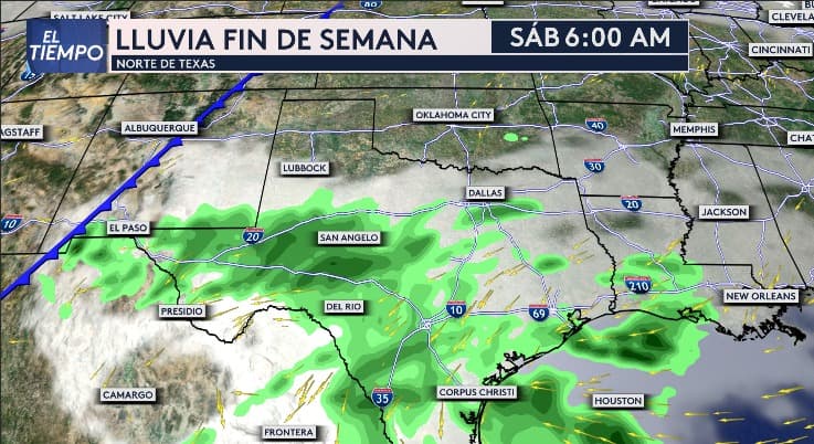 Según el pronóstico, la mañana del sábado se espera que 
<b>las lluvias se concentren en el sur de nuestra región</b>.