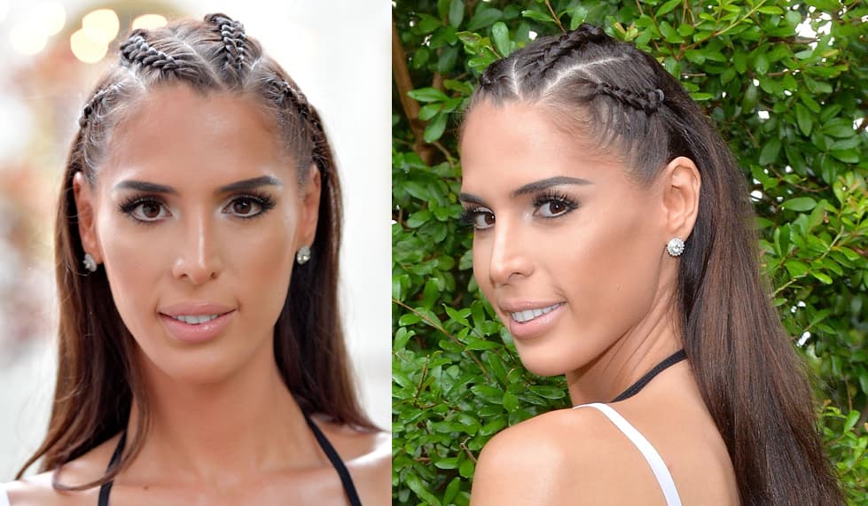Este peinado no lo vimos en la pasarela, pero fue con el que llegó la modelo Carmen Carrera a una presentación. Para lograrlo es necesario que seccionar el pelo en 4 partes e iniciar el trenzado desde la raíz. Si lo mojas, las trenzas quedará igual, solo cambiará la textura del pelo que va suelto. Es ideal para mantener la melena lejos de tu cara y olvidarte del calor.