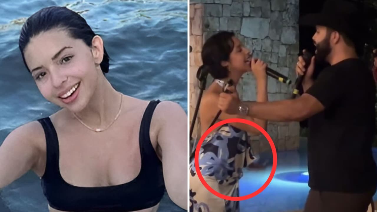 Ángela Aguilar presume su figura en traje de baño, pero cubre su vientre ¿de embarazada?