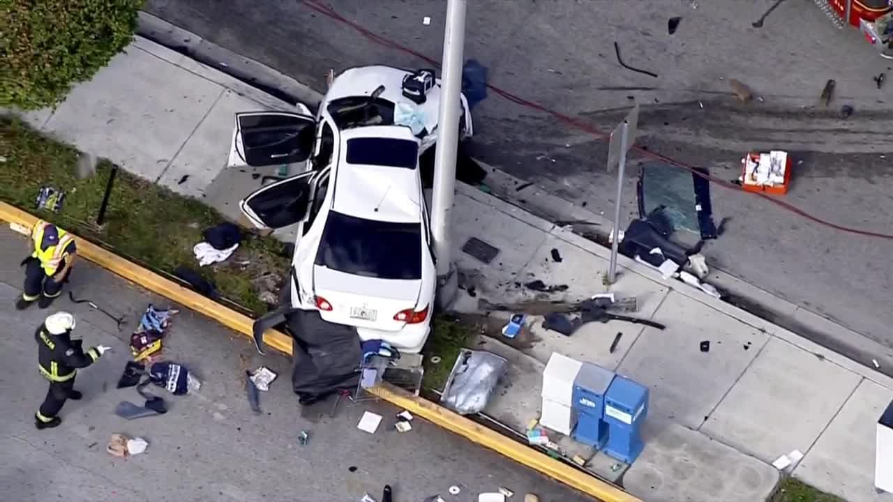 Choque múltiple deja al menos un muerto y varios heridos en Hialeah