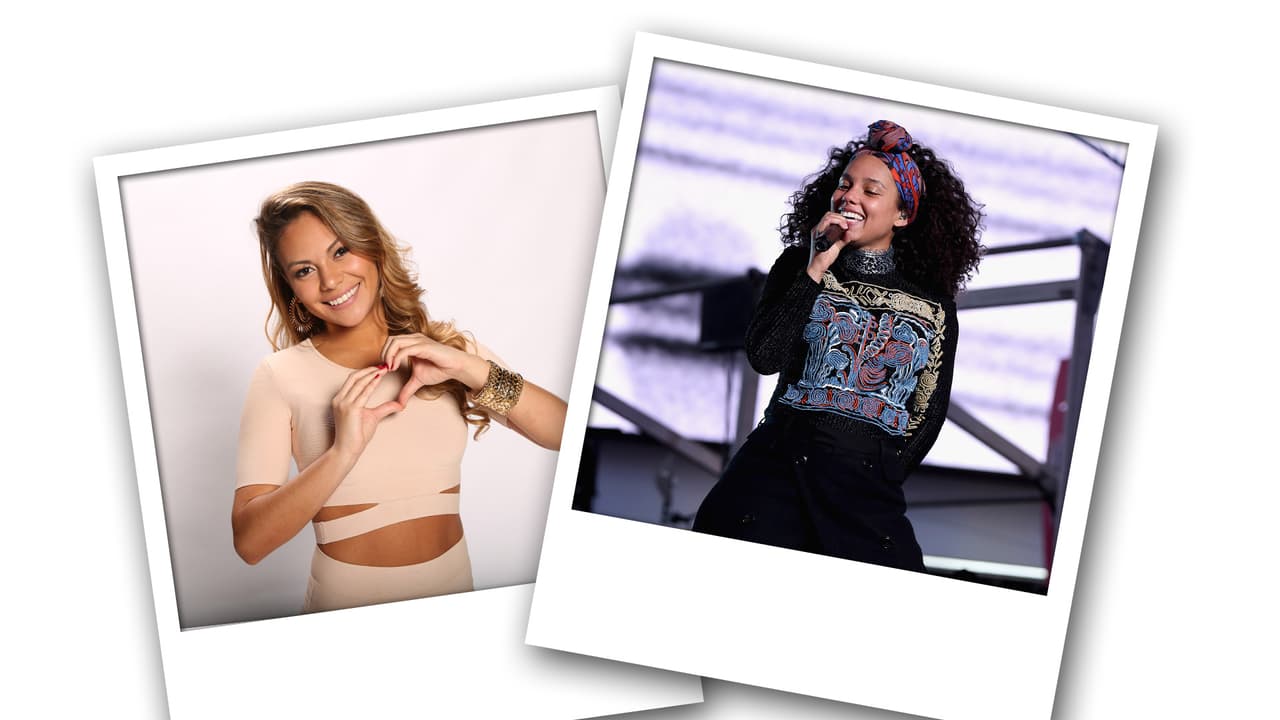 Alicia Keys ha inspirado a Megamy. La boliviana es fan de la cantante estadounidense que se dio a conocer gracias a la banda sonora de la película 
<i>Man in Black.</i>