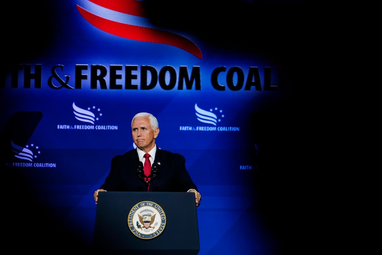 Vicepresidente Mike Pence participa en una conferencia de religiosos republicanos en Atlanta