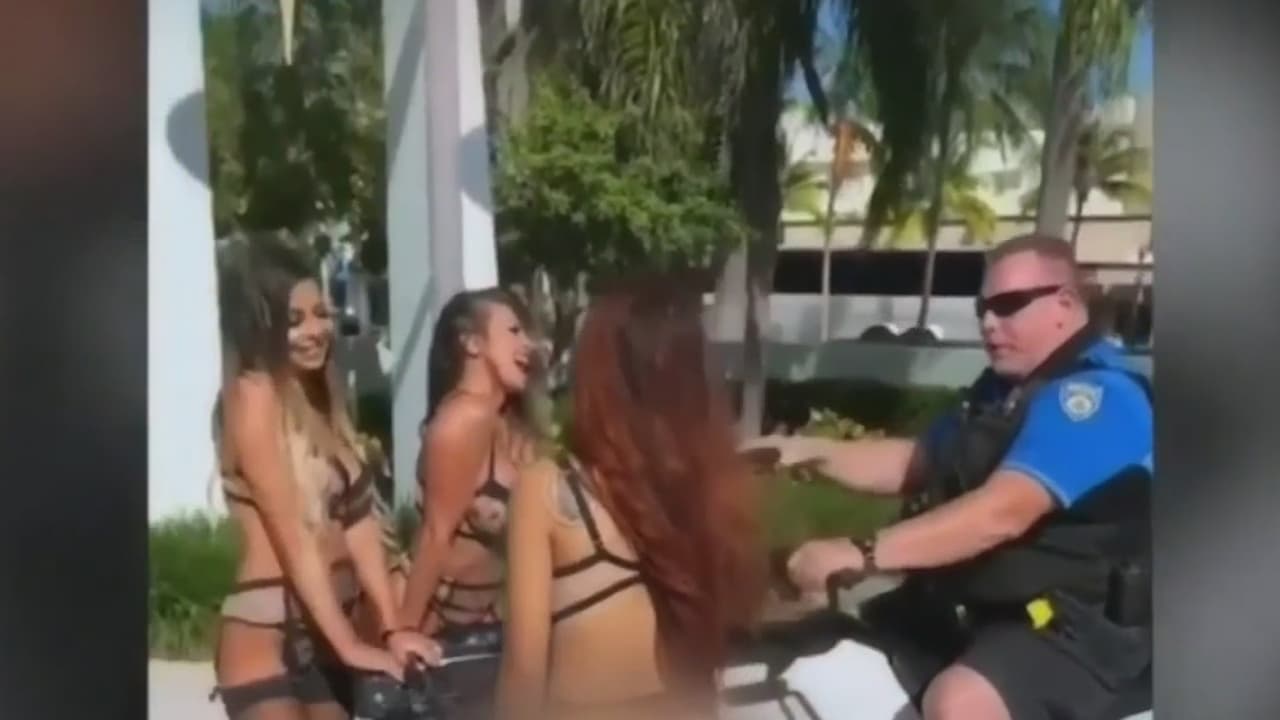 Suspenden al policía que realizó el falso arresto a 3 modelos en Miami Beach