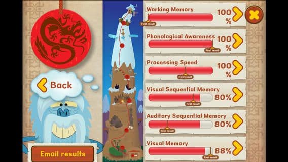 DyslexiaQuest - Serie de juegos diseñados para "evaluar la memoria de trabajo, la conciencia fonológica, velocidad de procesamiento, memoria visual, memoria auditiva y habilidades de secuenciación."