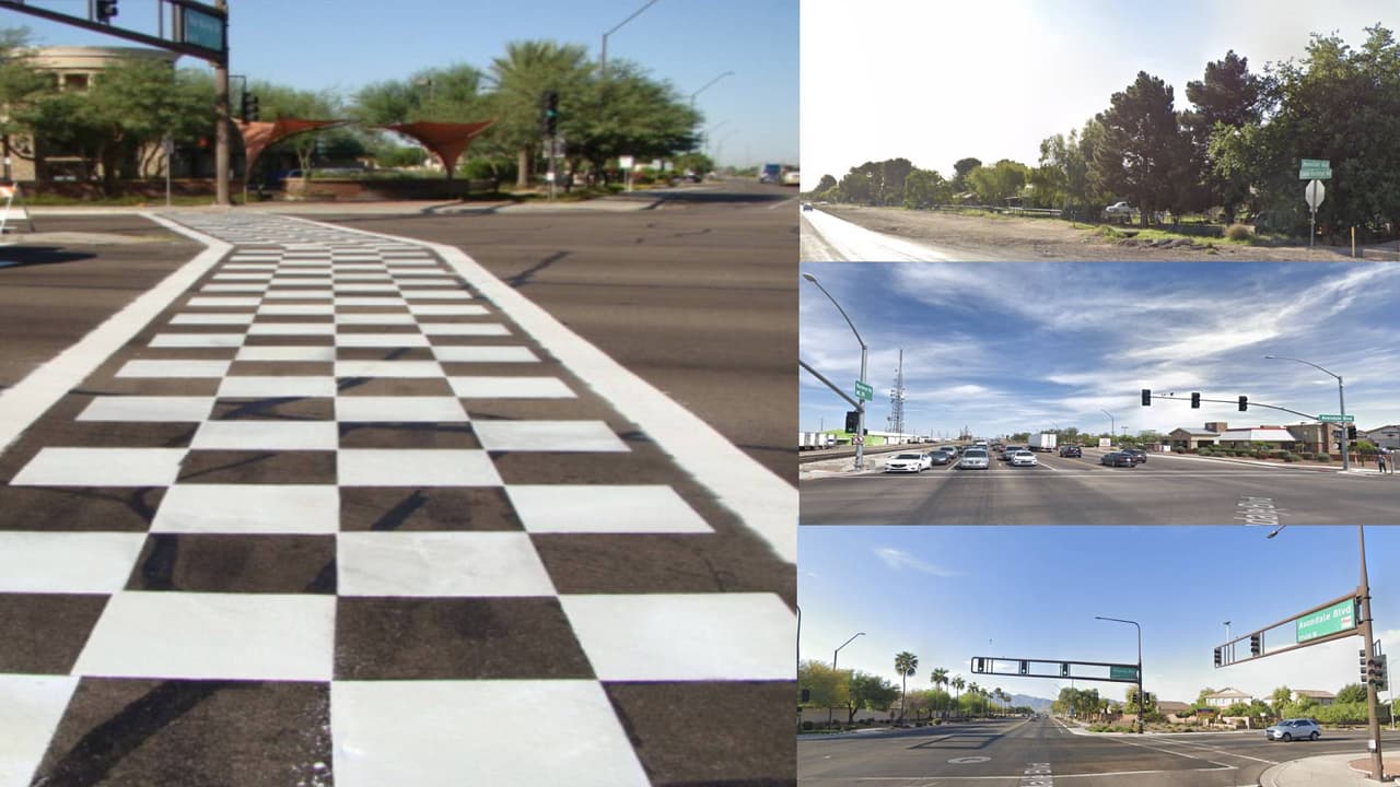 <a href="https://www.avondaleaz.gov/Home/Components/News/News/2049/768" target="_blank">La ciudad de Avondale</a> pintará los cruces peatonales con cuadros blancos 
<b>en ocho ubicaciones</b> a lo largo del Bulevar Avondale.
<br>