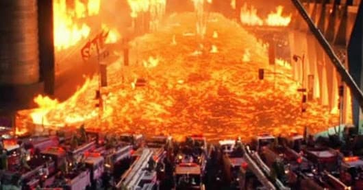 En 'Volcano' un volcán hacía erupción en pleno corazón de Los Angeles.