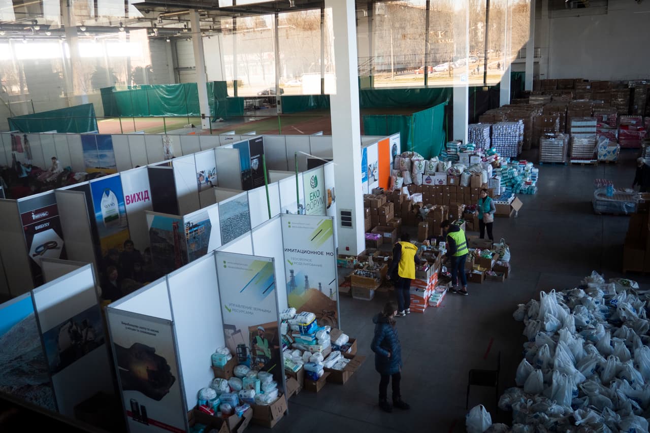 El centro de desplazados de Zaporiyia.