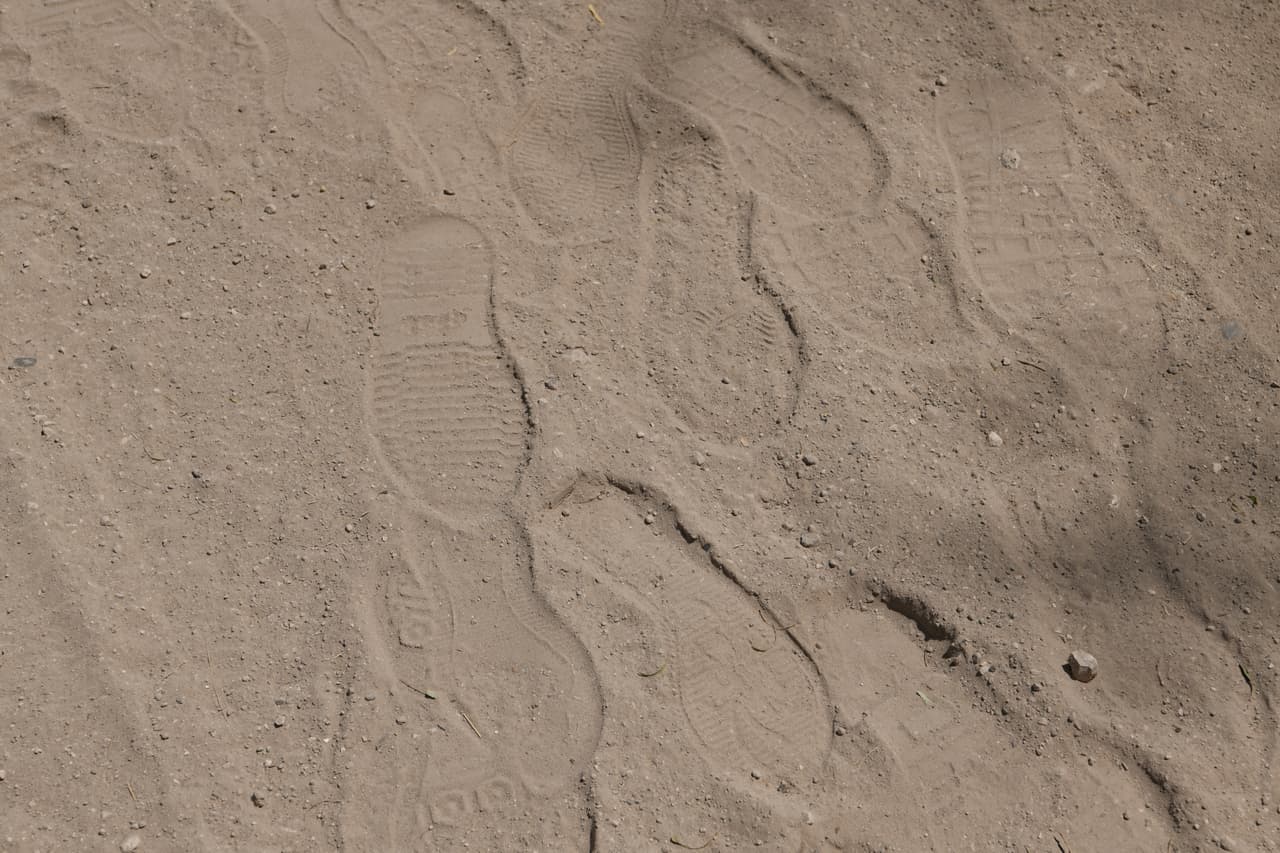 <b>Huellas de pisadas frescas en el suelo</b>, cerca de Mission, Texas, probablemente de personas que atravesaron el río Grande para entrar a territorio estadounidense esquivando los controles policiales. En 2018, 
<b><a href="https://www.univision.com/noticias/inmigracion/una-imagen-y-mil-palabras-la-foto-del-padre-y-la-nina-ahogados-buscando-asilo-en-eeuu-sacude-el-debate-migratorio">283 personas murieron cuando intentaban cruzar la frontera entre México y Estados Unidos</a></b>, tanto en en el río como en el desierto de Sonora.