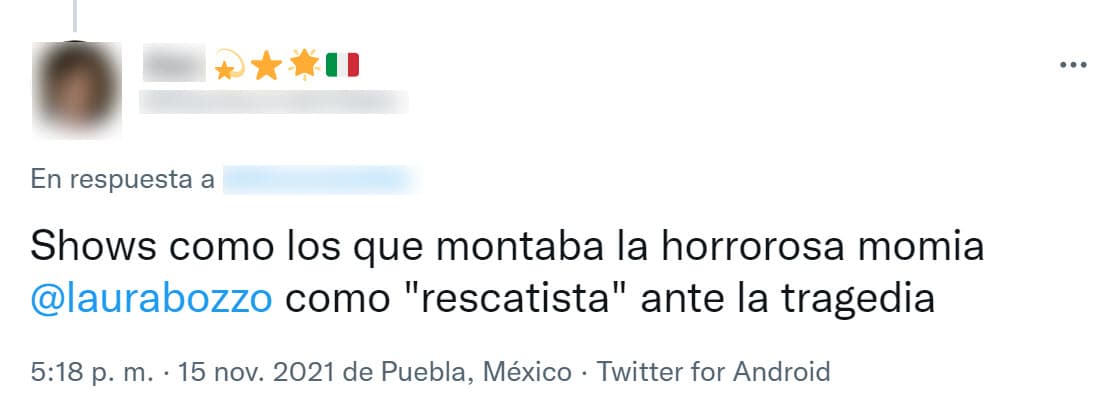 Otro seguidor la acusó de "montar" un "show" cuando en 2013 acudió a Acapulco para supuestamente ayudar a damnificados del huracán Manuel.
<br>