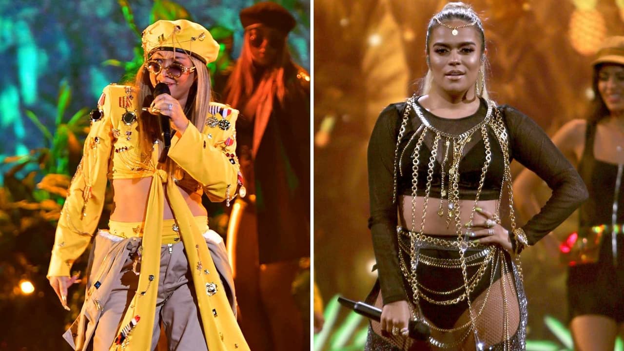 Al salir a cantar, brilló por su atuendo tan similar y los pasos de baile que le quedaron casi iguales a los del video de 'Bichota'.