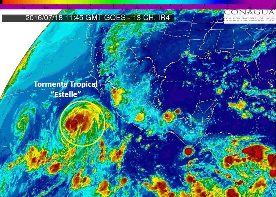 Se intensifica en las costas del Pacífico mexicano la tormenta tropical Estelle