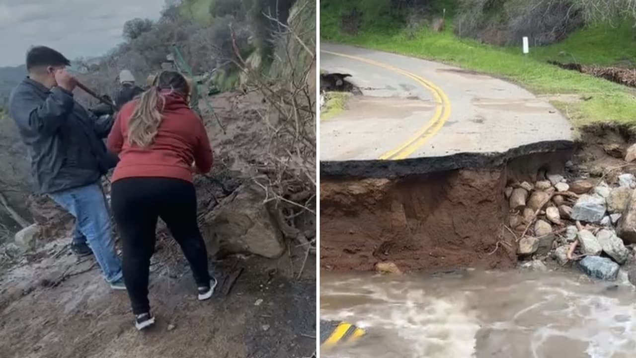 "Nunca había pasado algo así": Familia hispana de Los Ángeles queda atrapada por los deslaves en el centro de California
