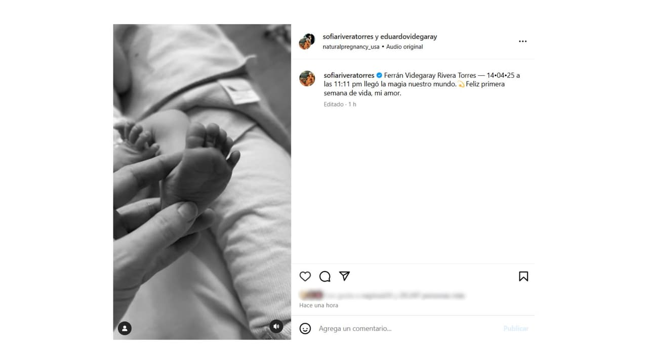 Así presentó Sofía Rivera Torres a su primer bebé.