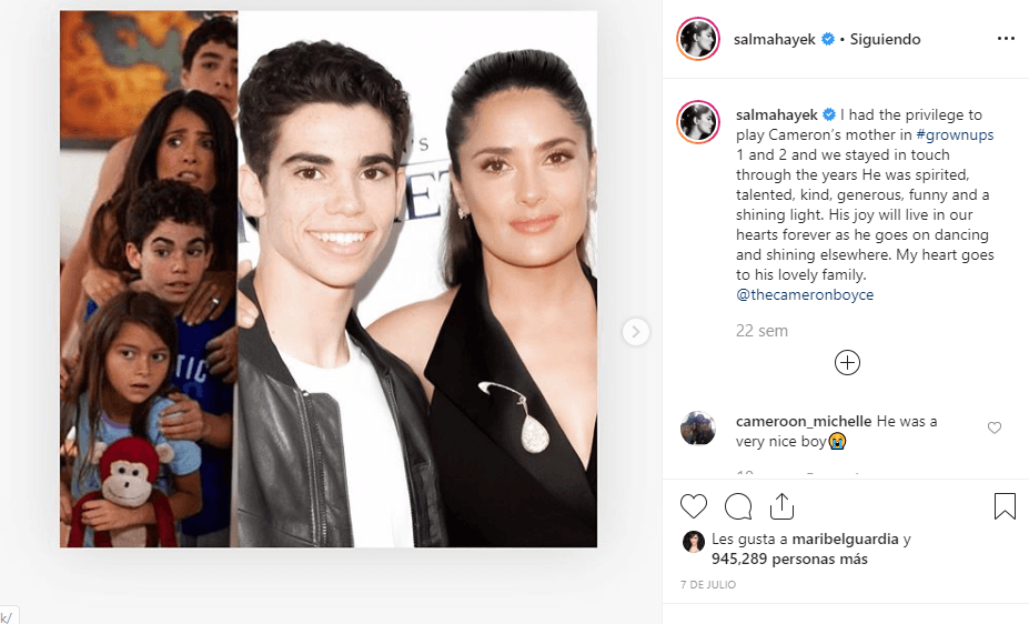 Salma Hayek, quien compartió créditos con Boyce en el filme 'Grown ups', lo describió como talentoso, amable, generoso y divertido. Lo inesperado de la muerte de la joven estrella de Disney y el tipo de vida que llevaba, alejado de conflictos; son una buena explicación de porque la muerte de Cameron Boyce generó consternación en el mundo, algo que se expresó en un alto volumen de búsquedas para Google en 2019.