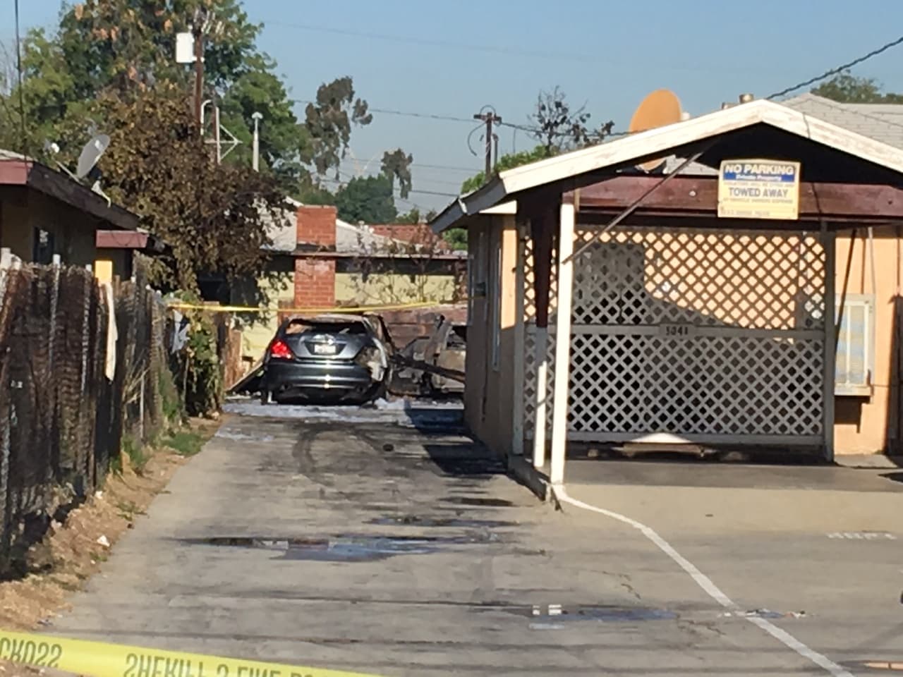 Vivienda incendiada en Rosemead.