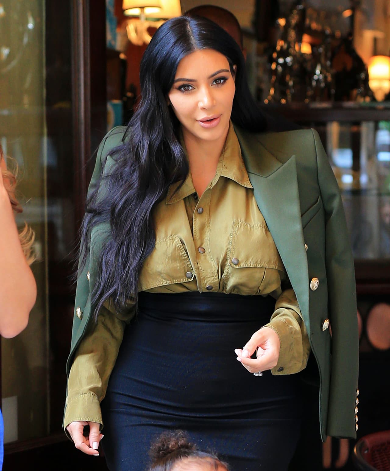 La esposa del rapero se nota radiante.