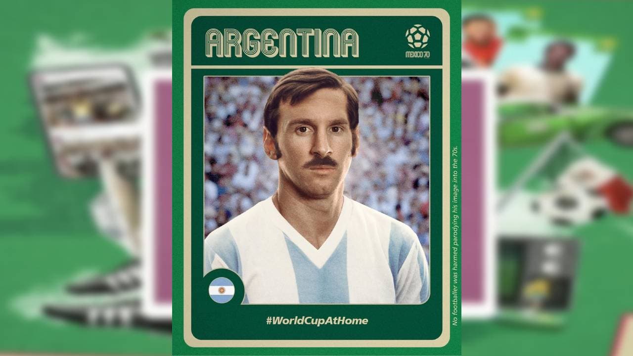 Lionel Messi seguiría sin barba pero con un bigotito setentero que iría muy bien con el flequillo.