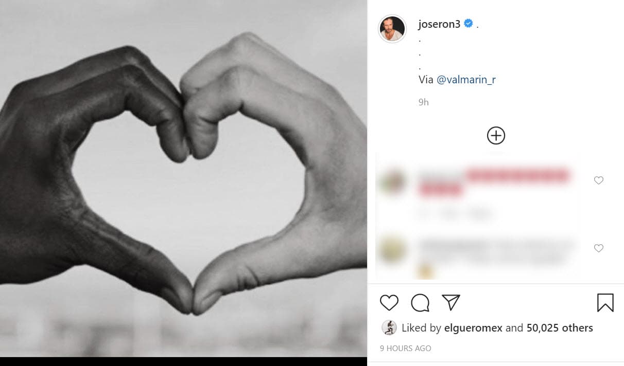 <b><a href="https://www.instagram.com/p/CA66hGLJ3SM/" target="_blank">José Ron</a></b> mostró esta imagen para solidarizarse.