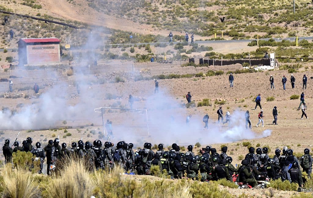 Choques entre mineros y policías bolivianos