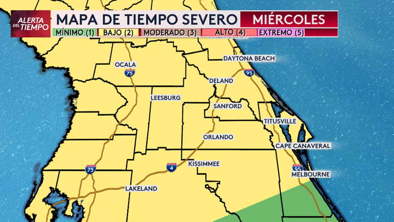 Riesgo de tiempo severo de nivel 2 en todos los condados de la Bahía de Tampa